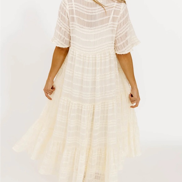 Worth Collective Kristin Tiered Ivory Maxi Dress | Bump Friendly | Size M - Picture 3 of 4